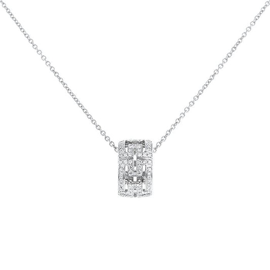 [OrnoraJewelry]PARENTESI NECKLACE SILVER DIAMOND
