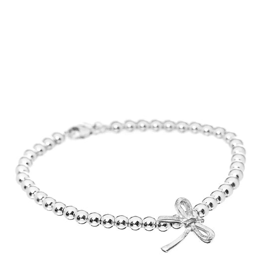[Ornora Jewelry]STERLING SILVER BOW BEAD BRACELET
