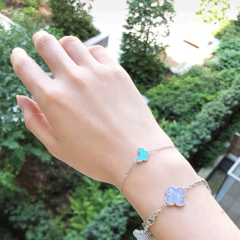 [OrnoraJewelry]BUTTERFLY TURQUOISE BUTTERFLY BRACELET SILVER