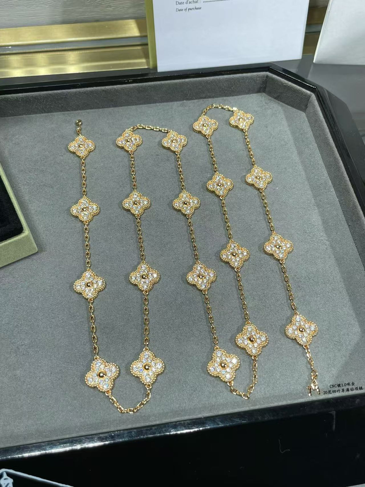 [OrnoraJewelry]CLOVER 20 MOTIFS FULL-DIAMOND NECKLACE