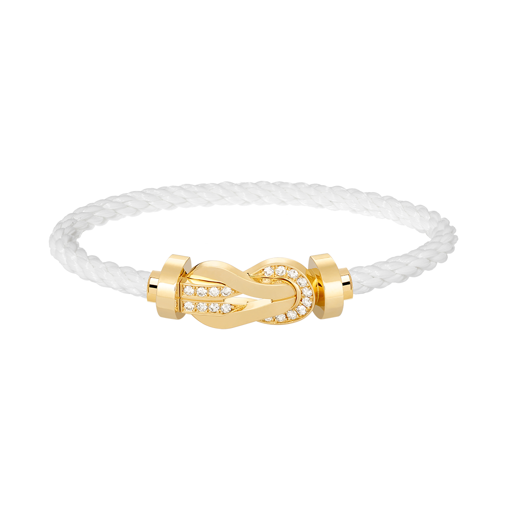[OrnoraJewelry]CHANCE LARGE 8 FIGURE BUCKLE HALF DIAMOND BRACELET GOLD