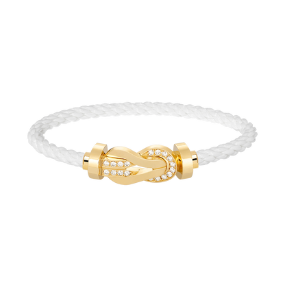 [OrnoraJewelry]CHANCE LARGE 8 FIGURE BUCKLE HALF DIAMOND BRACELET GOLD