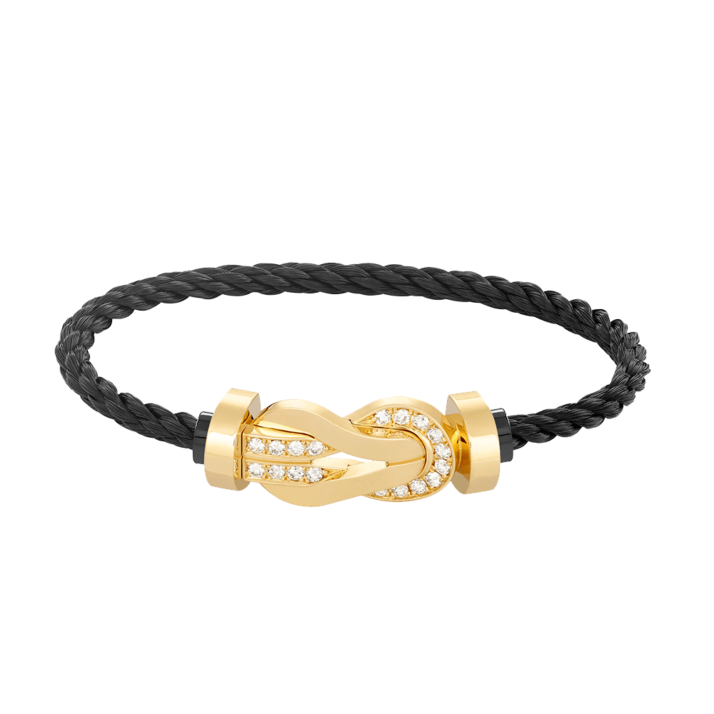 [OrnoraJewelry]CHANCE LARGE 8 FIGURE BUCKLE HALF DIAMOND BRACELET GOLD