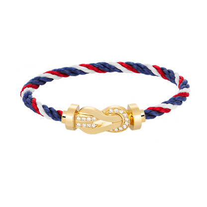[OrnoraJewelry]CHANCE LARGE 8 FIGURE BUCKLE HALF DIAMOND BRACELET GOLD