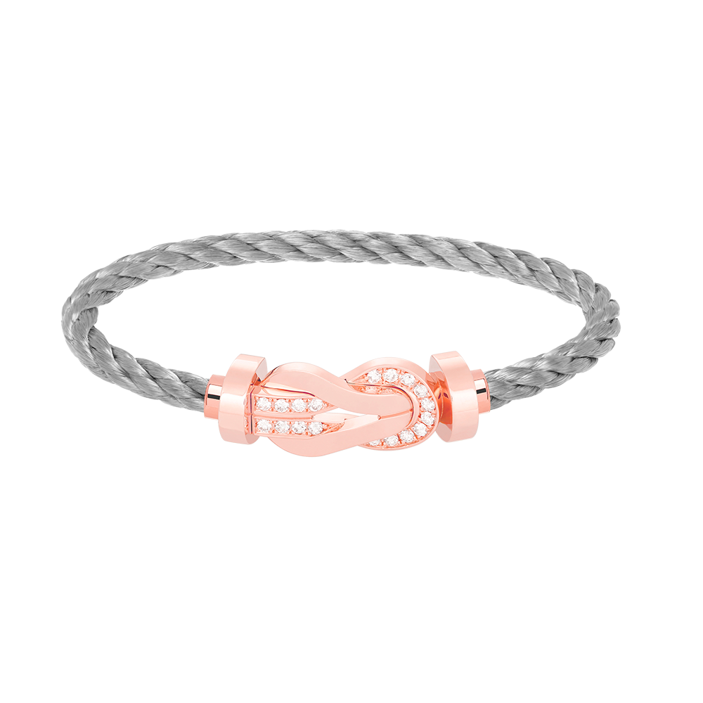 [OrnoraJewelry]CHANCE LARGE 8 FIGURE BUCKLE HALF DIAMOND BRACELET ROSE GOLD