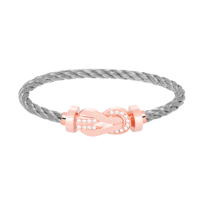 [OrnoraJewelry]CHANCE LARGE 8 FIGURE BUCKLE HALF DIAMOND BRACELET ROSE GOLD