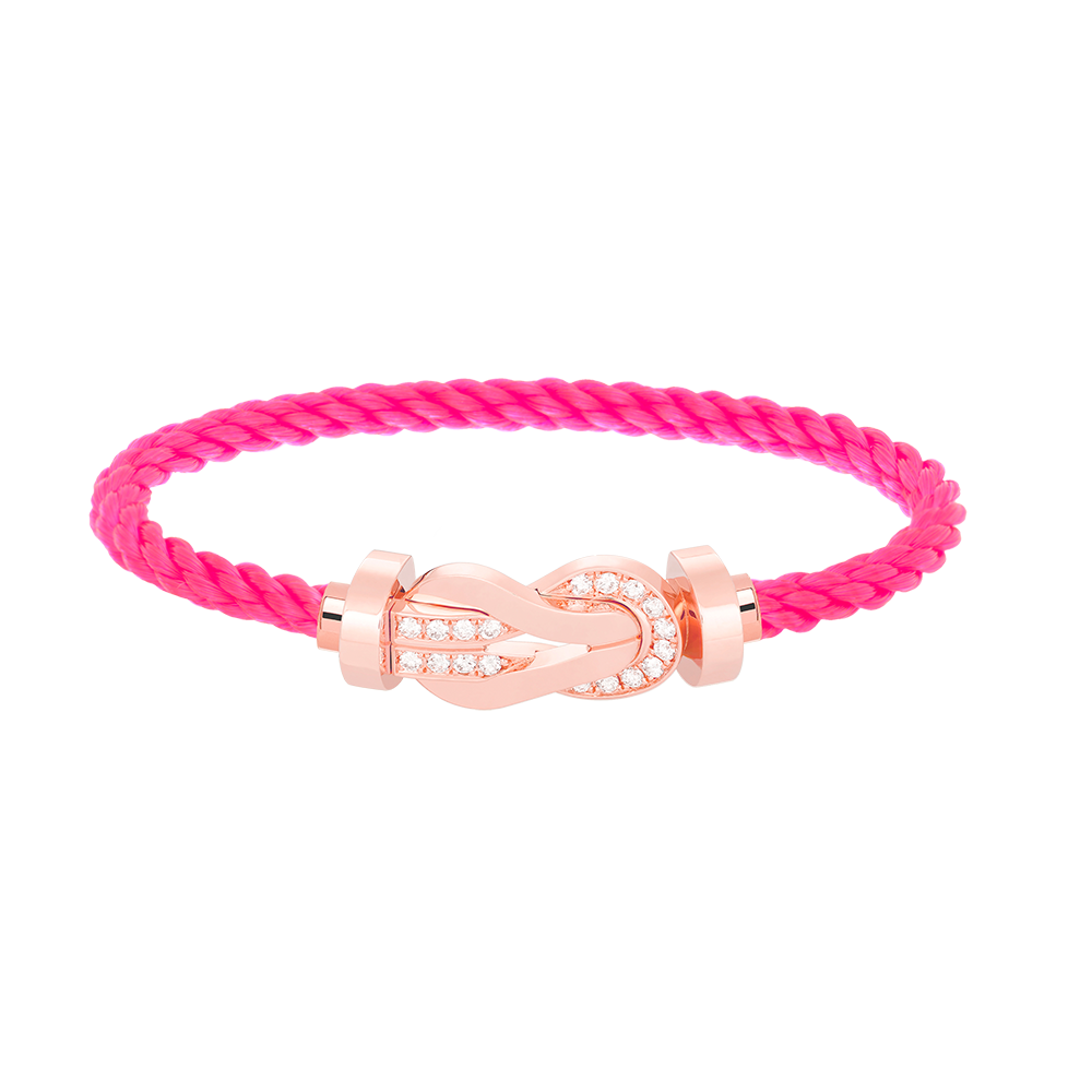 [OrnoraJewelry]CHANCE LARGE 8 FIGURE BUCKLE HALF DIAMOND BRACELET ROSE GOLD