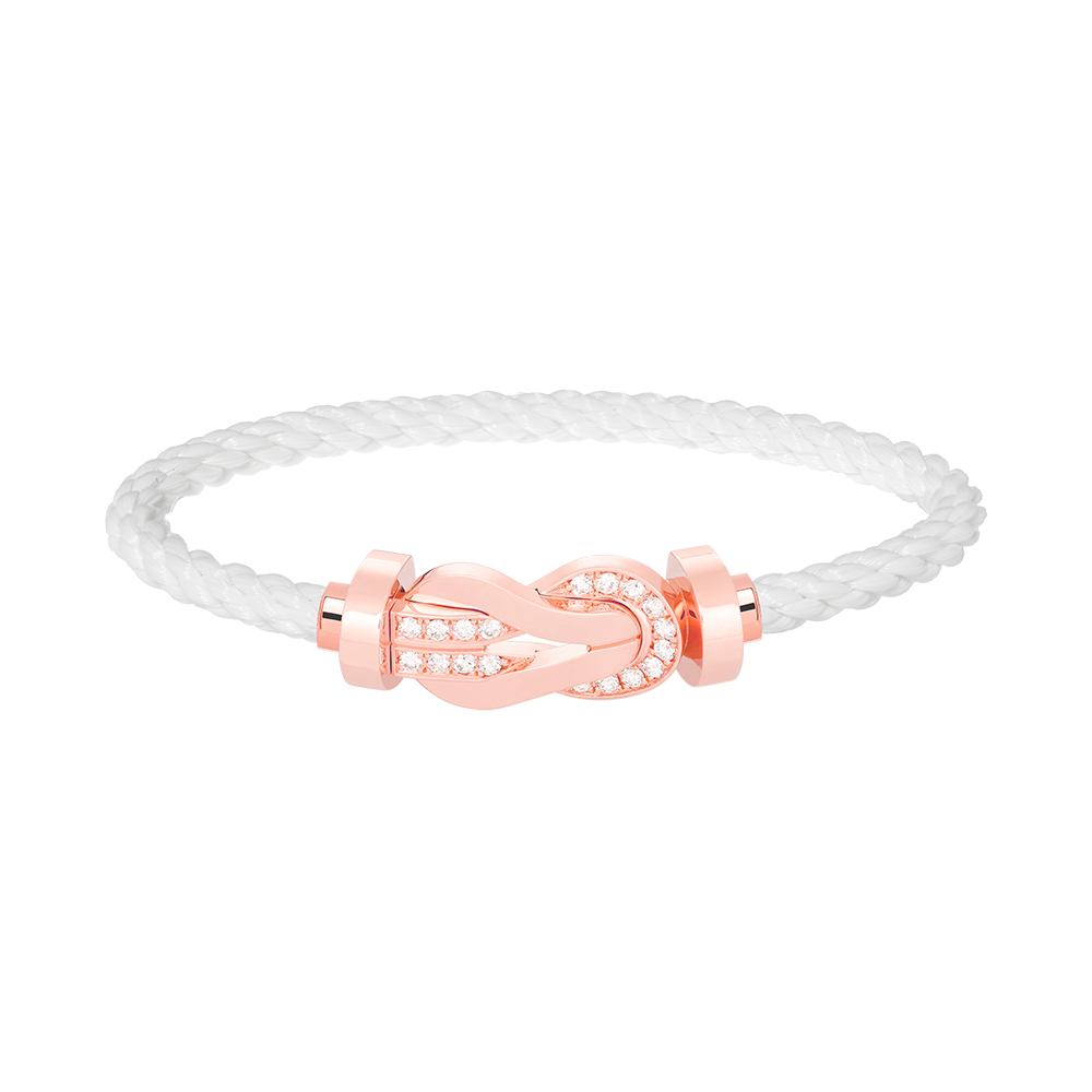 [OrnoraJewelry]CHANCE LARGE 8 FIGURE BUCKLE HALF DIAMOND BRACELET ROSE GOLD