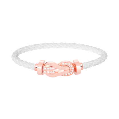 [OrnoraJewelry]CHANCE LARGE 8 FIGURE BUCKLE HALF DIAMOND BRACELET ROSE GOLD