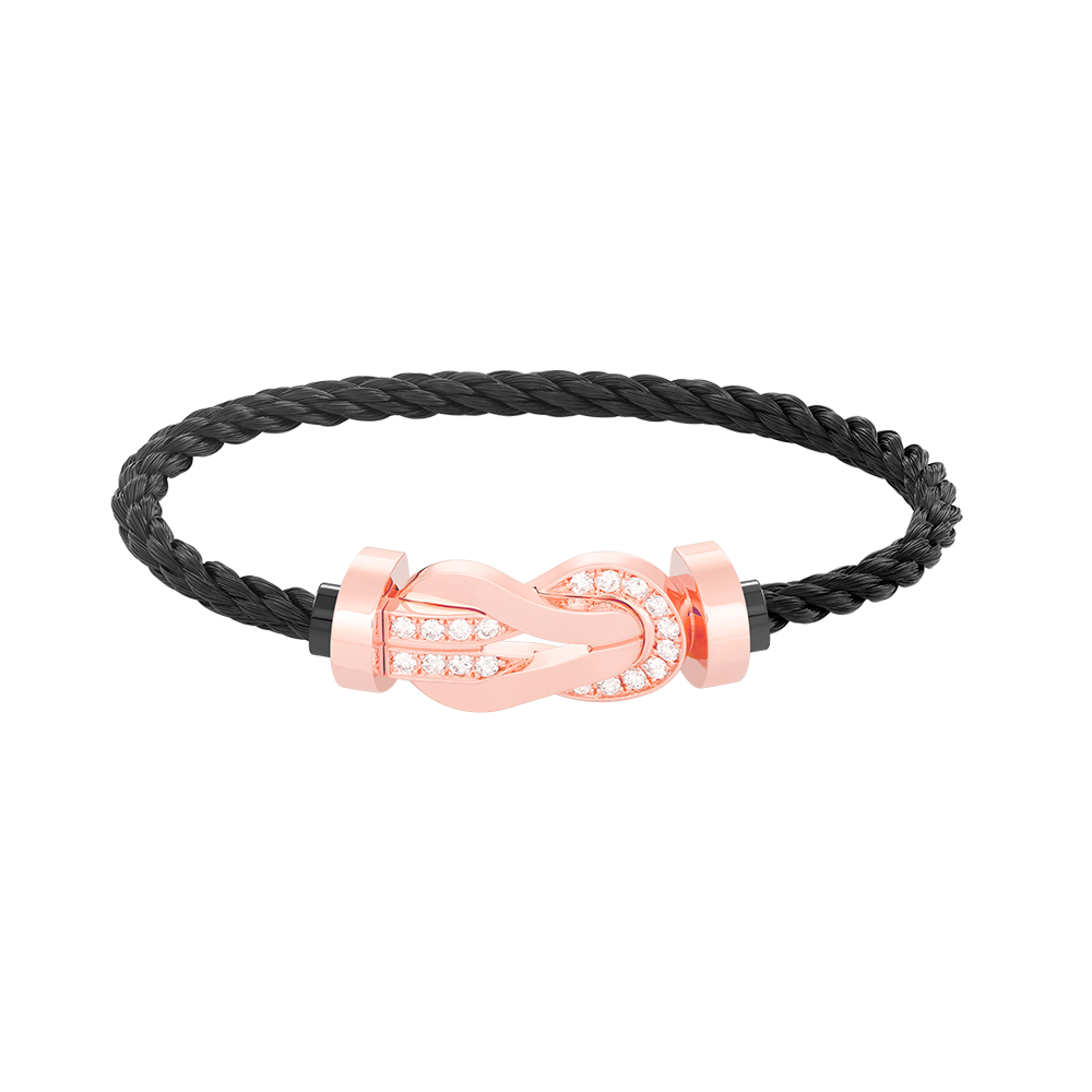 [Ornora Jewelry]CHANCE LARGE 8 FIGURE BUCKLE HALF DIAMOND BRACELET ROSE GOLD