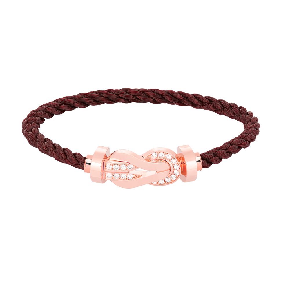 [OrnoraJewelry]CHANCE LARGE 8 FIGURE BUCKLE HALF DIAMOND BRACELET ROSE GOLD