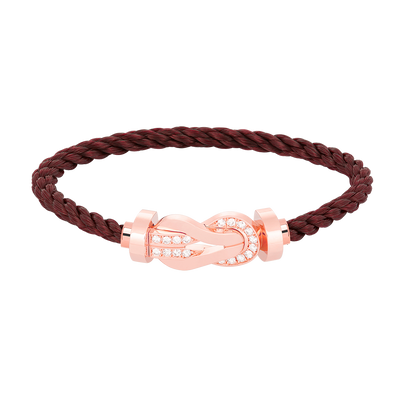 [OrnoraJewelry]CHANCE LARGE 8 FIGURE BUCKLE HALF DIAMOND BRACELET ROSE GOLD