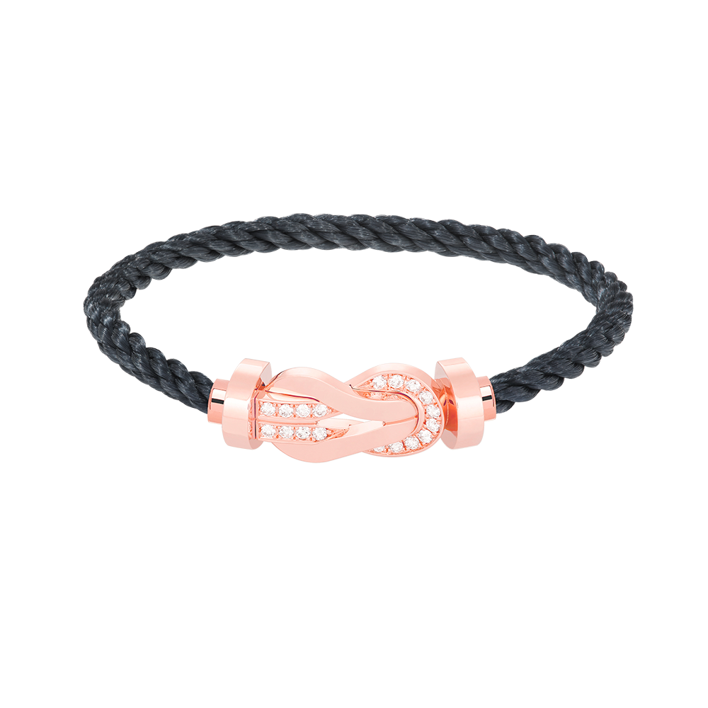 [OrnoraJewelry]CHANCE LARGE 8 FIGURE BUCKLE HALF DIAMOND BRACELET ROSE GOLD