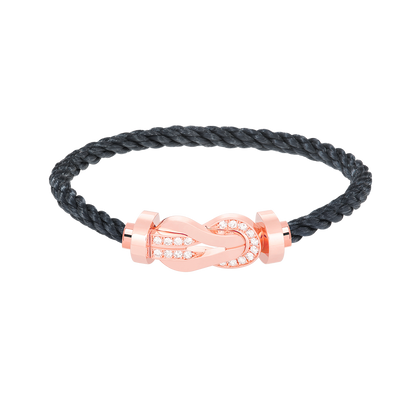 [OrnoraJewelry]CHANCE LARGE 8 FIGURE BUCKLE HALF DIAMOND BRACELET ROSE GOLD