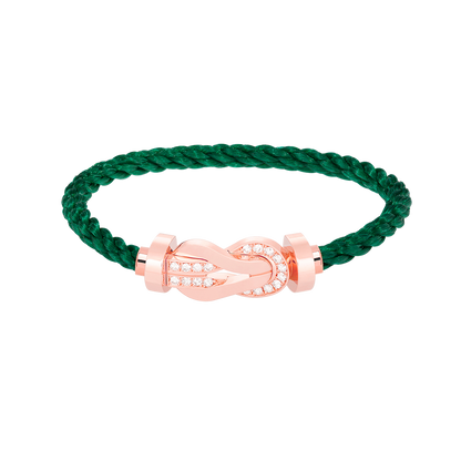[OrnoraJewelry]CHANCE LARGE 8 FIGURE BUCKLE HALF DIAMOND BRACELET ROSE GOLD
