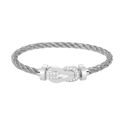 [Ornora Jewelry]CHANCE LARGE 8 FIGURE BUCKLE HALF DIAMOND BRACELET SILVER