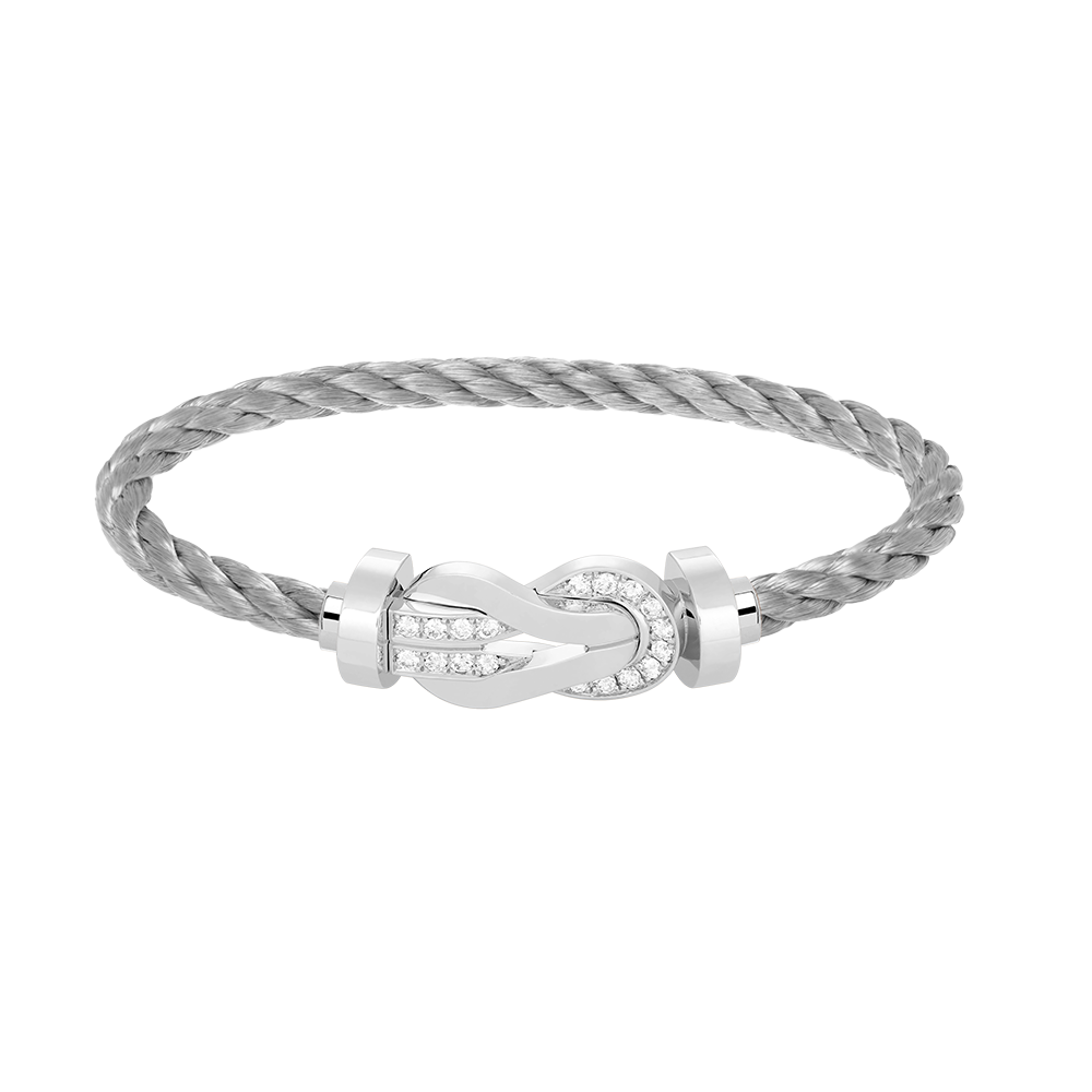 [OrnoraJewelry]CHANCE LARGE 8 FIGURE BUCKLE HALF DIAMOND BRACELET SILVER