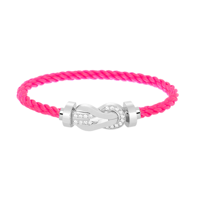 [OrnoraJewelry]CHANCE LARGE 8 FIGURE BUCKLE HALF DIAMOND BRACELET SILVER