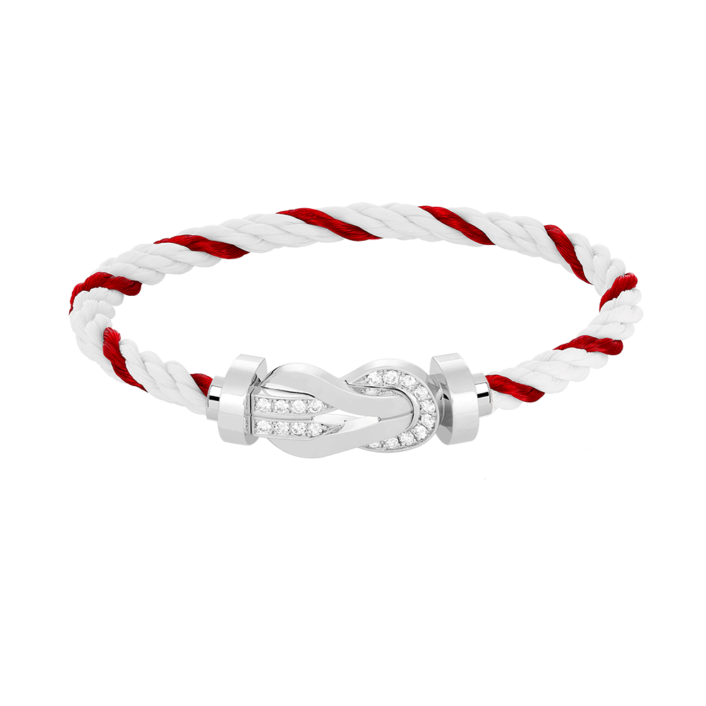 [OrnoraJewelry]CHANCE LARGE 8 FIGURE BUCKLE HALF DIAMOND BRACELET SILVER