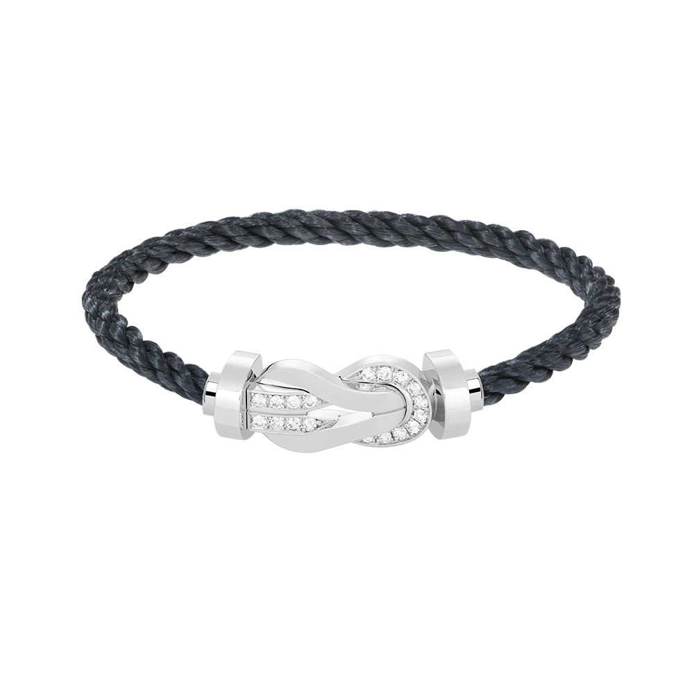 [OrnoraJewelry]CHANCE LARGE 8 FIGURE BUCKLE HALF DIAMOND BRACELET SILVER