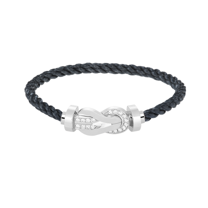 [OrnoraJewelry]CHANCE LARGE 8 FIGURE BUCKLE HALF DIAMOND BRACELET SILVER