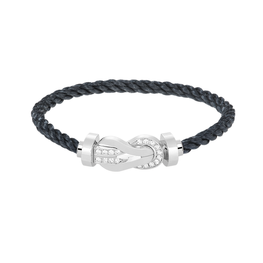 [OrnoraJewelry]CHANCE LARGE 8 FIGURE BUCKLE HALF DIAMOND BRACELET SILVER
