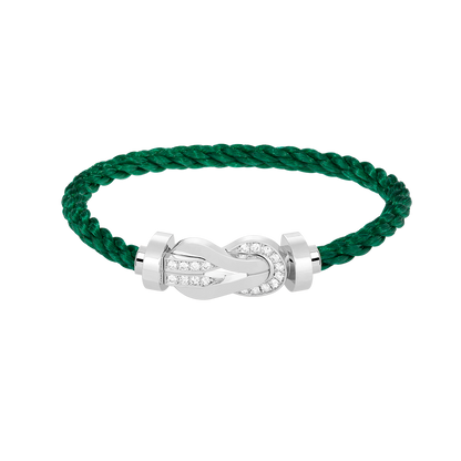 [OrnoraJewelry]CHANCE LARGE 8 FIGURE BUCKLE HALF DIAMOND BRACELET SILVER