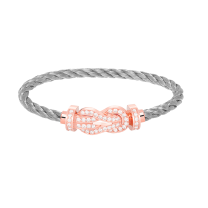 [OrnoraJewelry]CHANCE LARGE 8 FIGURE BUCKLE FULL DIAMOND BRACELET ROSE GOLD