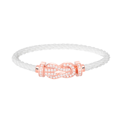[OrnoraJewelry]CHANCE LARGE 8 FIGURE BUCKLE FULL DIAMOND BRACELET ROSE GOLD
