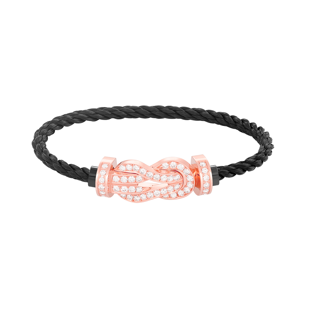 [OrnoraJewelry]CHANCE LARGE 8 FIGURE BUCKLE FULL DIAMOND BRACELET ROSE GOLD