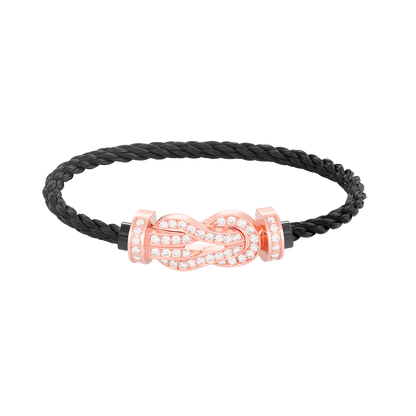 [OrnoraJewelry]CHANCE LARGE 8 FIGURE BUCKLE FULL DIAMOND BRACELET ROSE GOLD