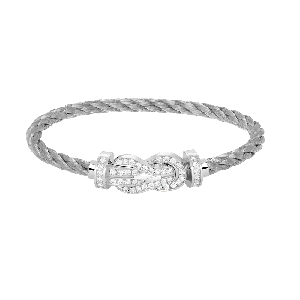 [OrnoraJewelry]CHANCE LARGE 8 FIGURE BUCKLE FULL DIAMOND BRACELET SILVER