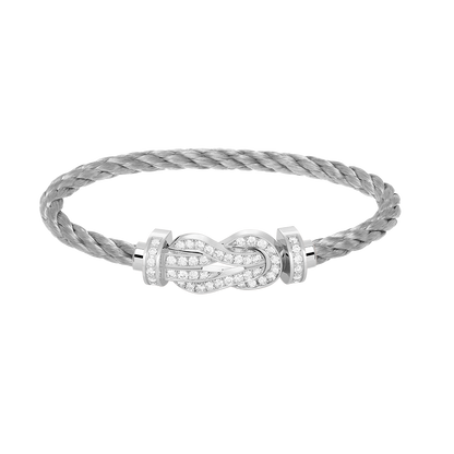 [OrnoraJewelry]CHANCE LARGE 8 FIGURE BUCKLE FULL DIAMOND BRACELET SILVER