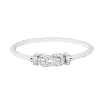 [OrnoraJewelry]CHANCE LARGE 8 FIGURE BUCKLE FULL DIAMOND BRACELET SILVER