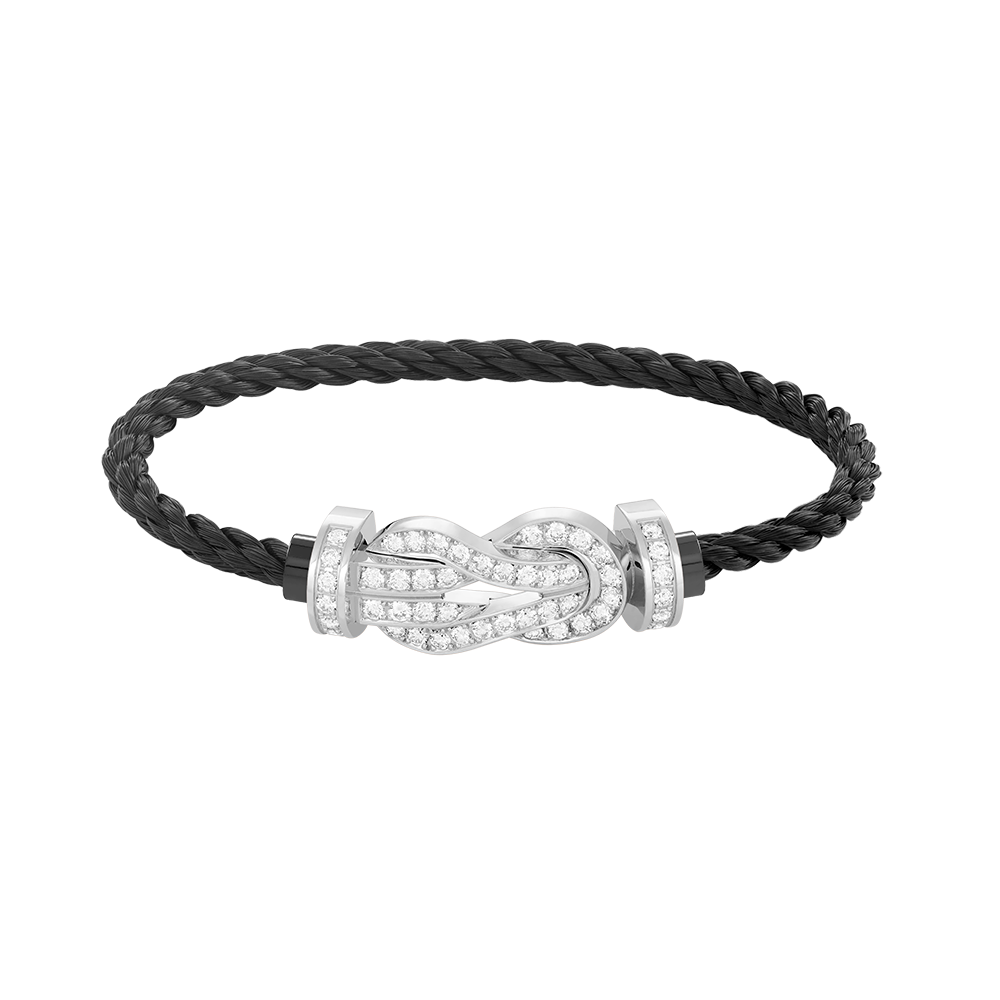 [OrnoraJewelry]CHANCE LARGE 8 FIGURE BUCKLE FULL DIAMOND BRACELET SILVER
