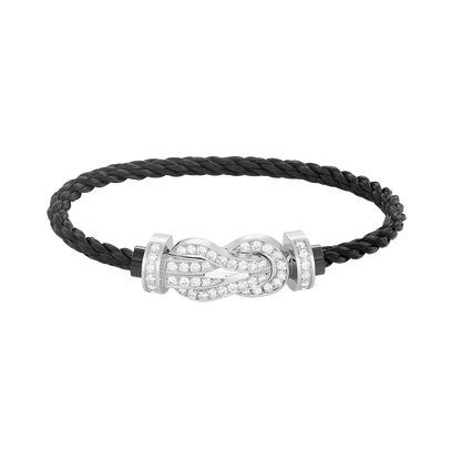 [OrnoraJewelry]CHANCE LARGE 8 FIGURE BUCKLE FULL DIAMOND BRACELET SILVER