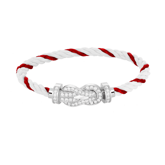 [OrnoraJewelry]CHANCE LARGE 8 FIGURE BUCKLE FULL DIAMOND BRACELET SILVER