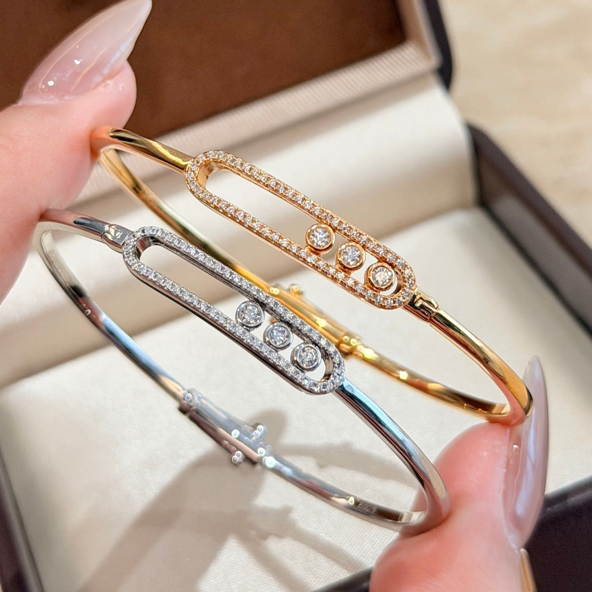 [OrnoraJewelry]Move Pavé Diamond Bangle Bracelet M
