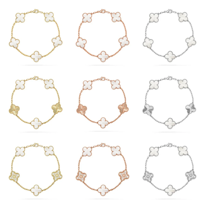 [OrnoraJewelry]CLOVER WHITE PEARL MOP 5 MOTIF BRACELET COLLECTION