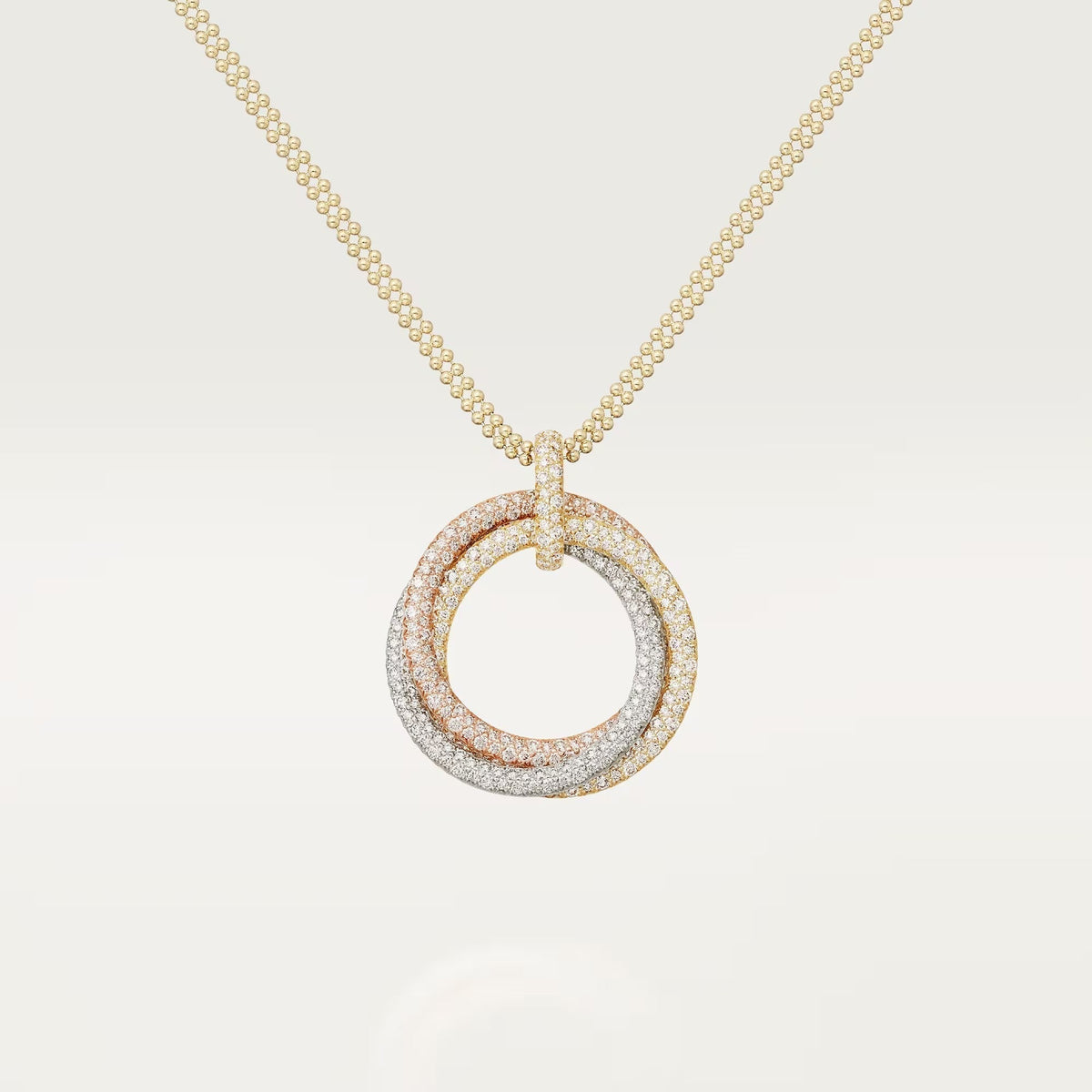 [OrnoraJewelry]TRINITY LARGE FULL DIAMOND  NECKLACE