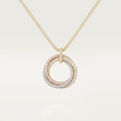 [OrnoraJewelry]TRINITY LARGE FULL DIAMOND  NECKLACE
