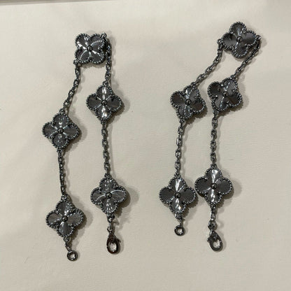 [OrnoraJewelry]CLOVER 5 MOTIF BLACK BRACELET