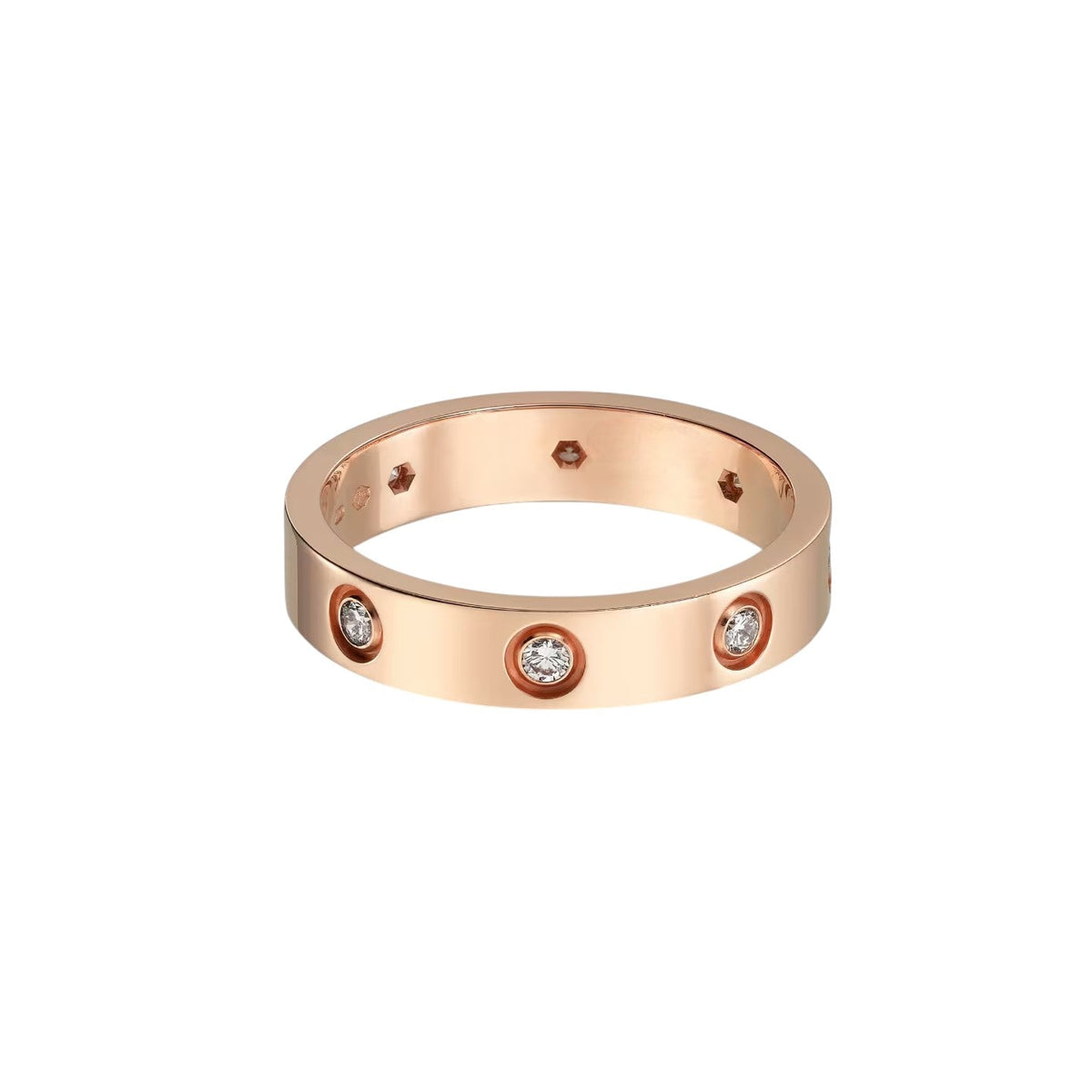 [OrnoraJewelry]LOVE 4MM 8 DIAMOND RING