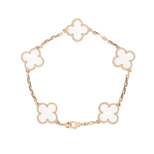 [OrnoraJewelry]CLOVER 5 MOTIF ROCK CRYSTAL BRACELET