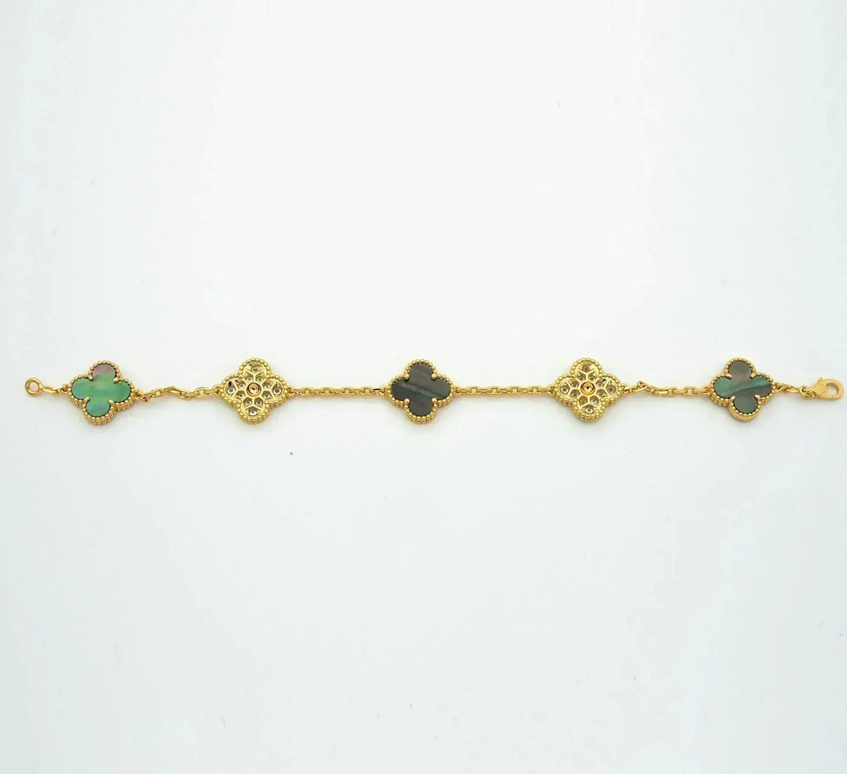 [OrnoraJewelry] CLOVER 5 MOTIF GRAY MOP BRACELET COLLECTION