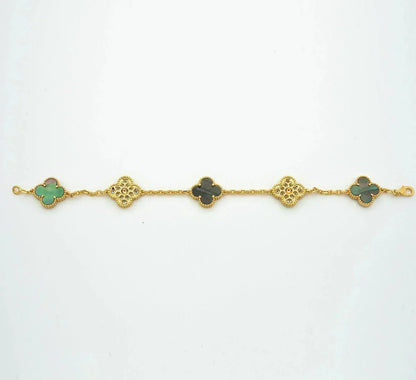 [OrnoraJewelry] CLOVER 5 MOTIF GRAY MOP BRACELET COLLECTION