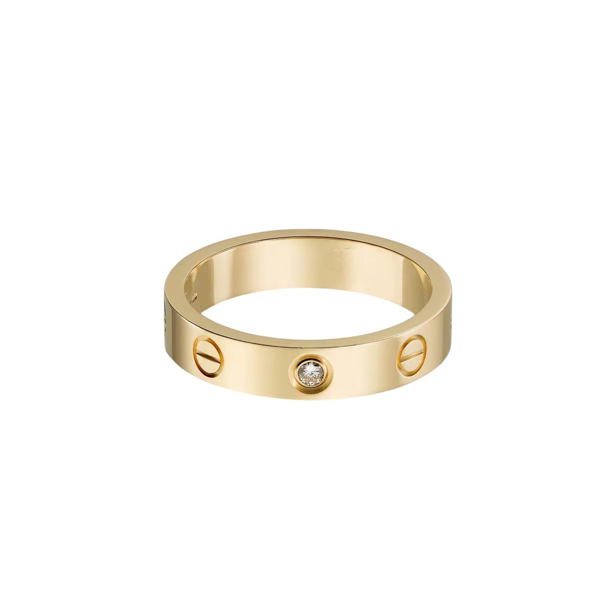 [OrnoraJewelry]LOVE 4MM 1 DIAMOND RING