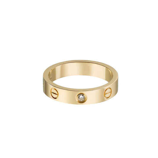 [OrnoraJewelry]LOVE 4MM 1 DIAMOND RING