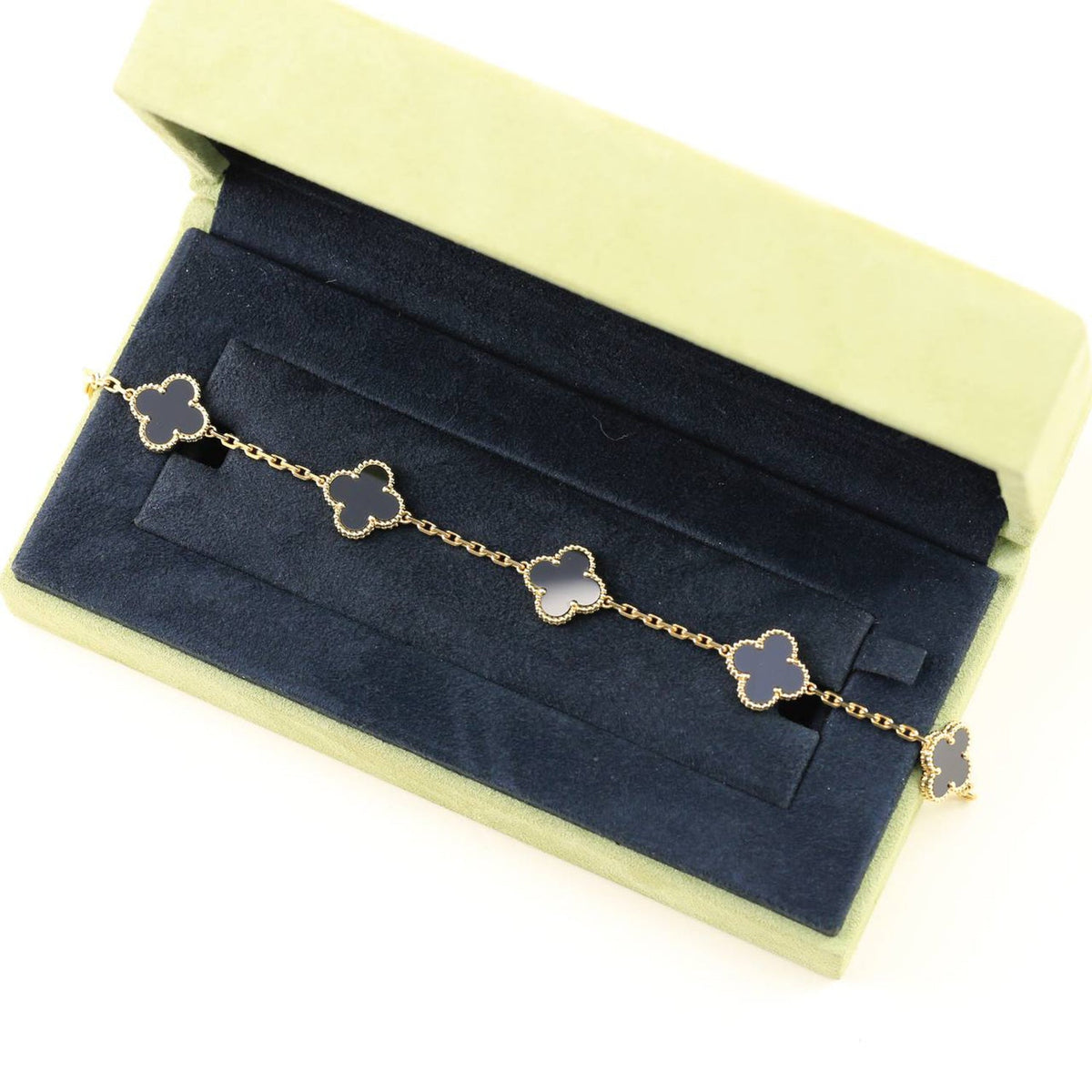 [OrnoraJewelry] CLOVER 5 MOTIF ONYXS BRACELET COLLECTION