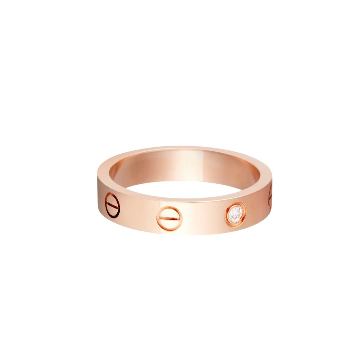 [OrnoraJewelry]LOVE 4MM 1 DIAMOND RING